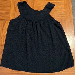 Daniel Rainn Black Animal Print Textured Sleeveless Blouse